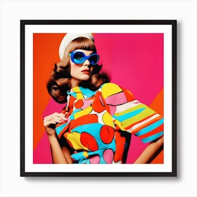 Woman In A Colorful Dress Art Print