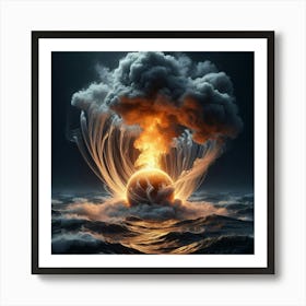 Atomic Explosion In The Ocean Art Print