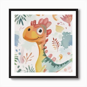 Cute Muted Pasteldilophosaurus Dinosaur  2 Art Print