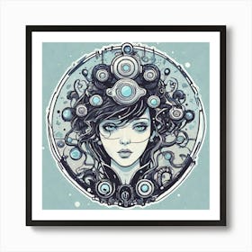 Cyborg Girl Art Print