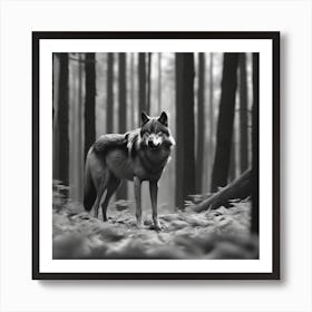 Wolf In The Woods 28 Art Print