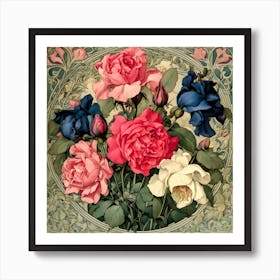 Roses In A Vase Art Print