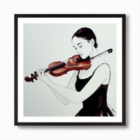 Girl Playing The Violin Art Print