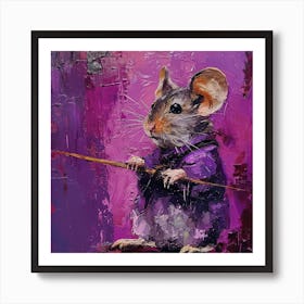 Mouse With A Stick Art Print