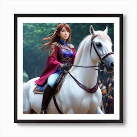 Chinese Girl On Horseback Art Print