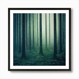 Forest At Night Art Print