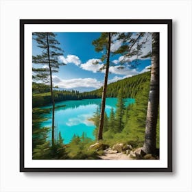 Blue Lake In The Mountains 10 Art Print