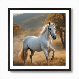 White Horse In The Field 4 Art Print