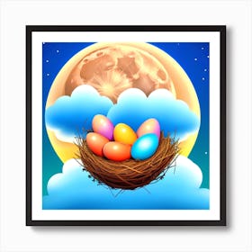 Easter Eggs In The Nest 12 Art Print
