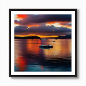 Sunset In Tasmania Art Print