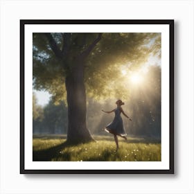 Girl In A Field Art Print