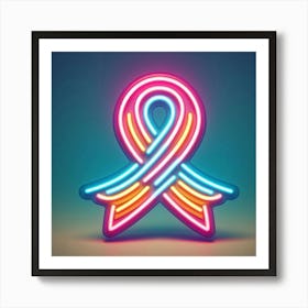 Neon Ribbon For Breast Cancer Awareness Art Print