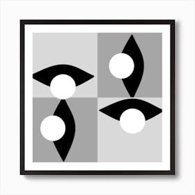 Grey Checkered Eye Art Print