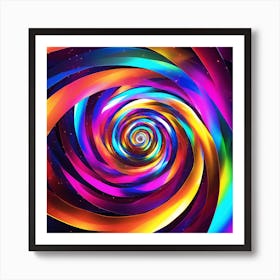 Colorful Spiral Background Art Print