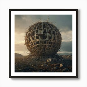 Sphere In The Desert Art Print