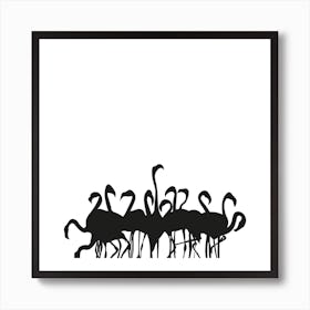 Flamboyance White Square Art Print