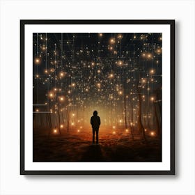 Man In A Forest of Stars Art Print