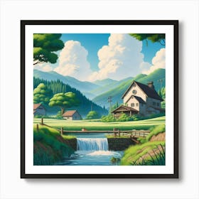 House Near The River Art Print