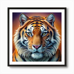 Close Up Portrait Of A Majestic Tiger Art Print