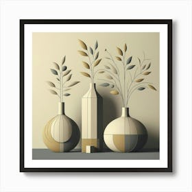 Three Vases 1 Art Print