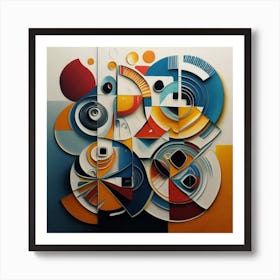 abstract painting with geometric 6 Art Print