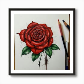 Red Rose 3 Art Print