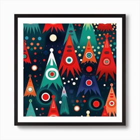 Christmas tree abstract art Art Print