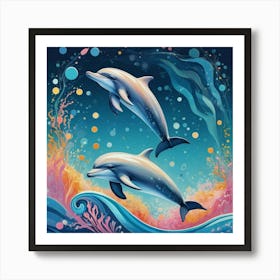 Dolphins In The Sea 4 Poster