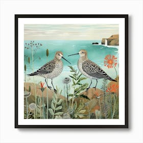 Bird In Nature Dunlin 4 Art Print