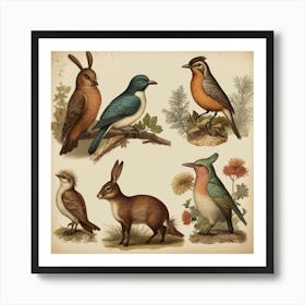 Default Default Vintage Animals For Defferent Seasons Aestethi 1 (2) Art Print