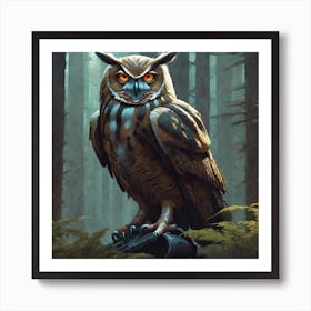 Owl In The Forest 93 Art Print