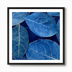 Blue Leaves 1 Art Print