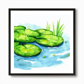 Watercolor Lily Pads Art Print