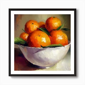 Oranges In A Bowl Art Print