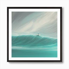 Surfer In The Ocean Art Print