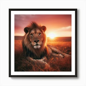 Lion At Sunset 3 Art Print