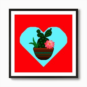 Cactus Heart Art Print