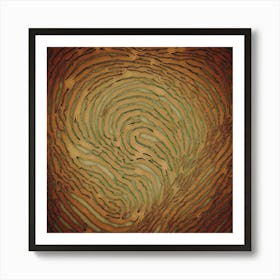 Brown Rusty Thumbprint Art Print