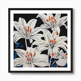 163606 Lunar Lilies, Serigraph On Fabric, Squeegee Techni Xl 1024 V1 0 1 Art Print