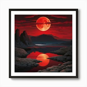 Red Moon Art Print