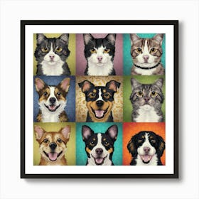 Portrait Of Pets Art Print