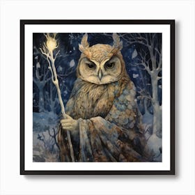 King Of The Fae Owl Clan. Magical Creatures Art Print. Art Print