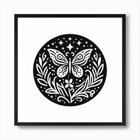 Butterfly In A Circle 1 Art Print