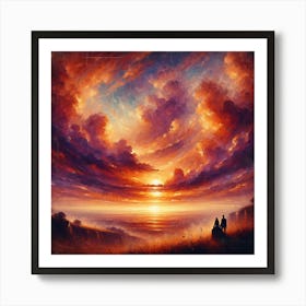 Sunset Over The Ocean Art Print