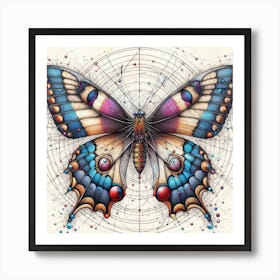 Victorian Diagram Butterfly Illustration IV Art Print