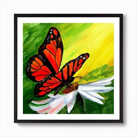 Butterfly On A Flower 1 Poster