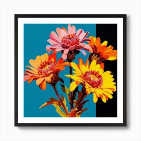 Andy Warhol Style Pop Art Flowers Gaillardia 2 Square Art Print