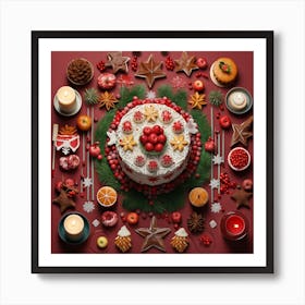 Christmas Cake Art Print