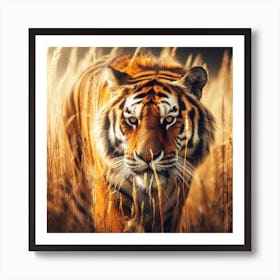 Tiger In The Grass Art Print