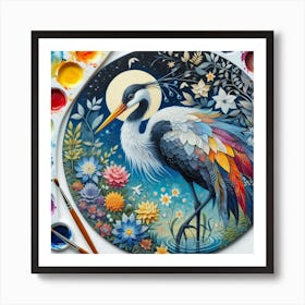 Bird Crane 2 Art Print